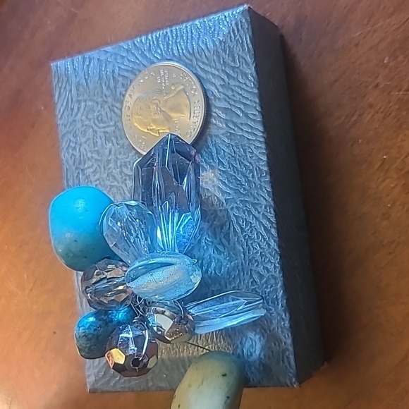 Extra large Stone stretch ring with faux green stones and beads - Picture 4 of 5